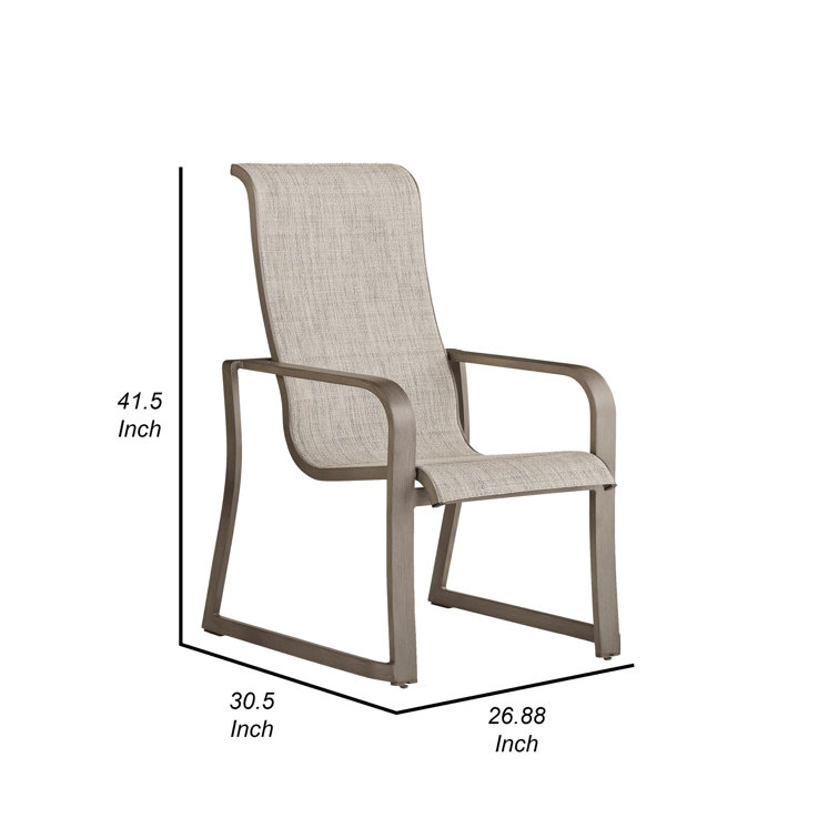 Benjara Metal Outdoor Dining Armchair Wayfair Canada
